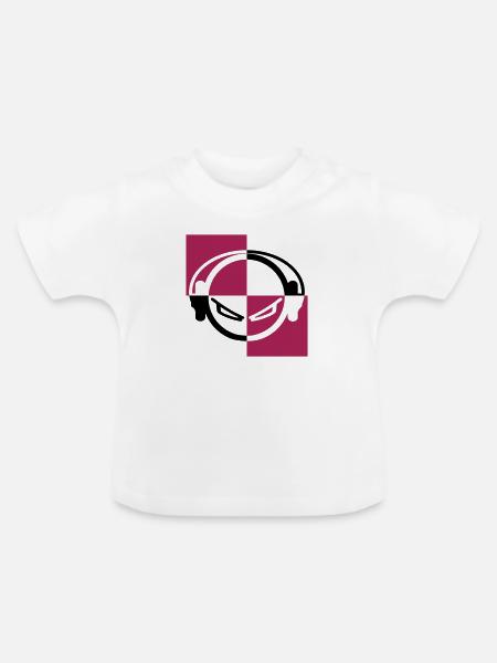 headphones - Baby Bio-T-Shirt mit Rundhals - Weiß