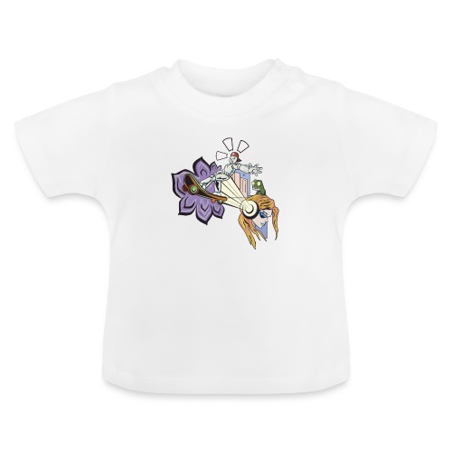Spring Doodle - Baby biologisch T-shirt met ronde hals