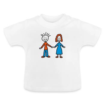 Paar - Baby Bio-T-Shirt mit Rundhals - Weiß - Vorne