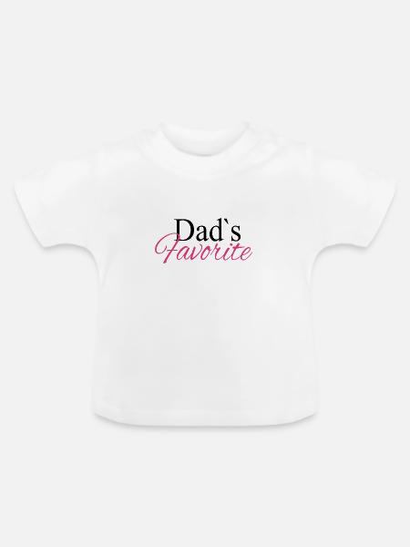 Dad`s Favorite - Baby Bio-T-Shirt mit Rundhals - Weiß