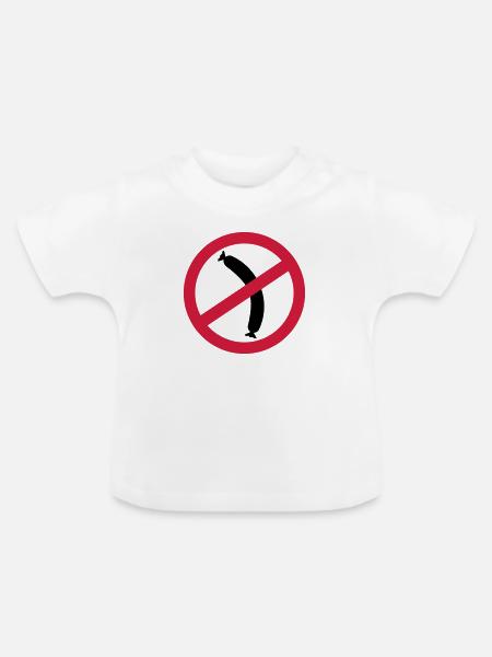 Wurst - Vegetarier - Baby Bio-T-Shirt mit Rundhals - Weiß
