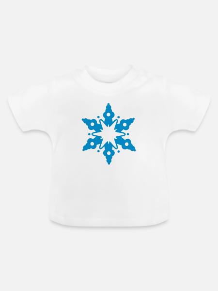 Schneekristall - Baby Bio-T-Shirt mit Rundhals - Weiß