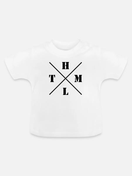 HTML Logo - Baby Bio-T-Shirt mit Rundhals - Weiß