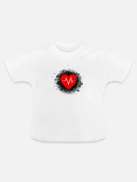 Heart music - Baby Bio-T-Shirt mit Rundhals - Weiß