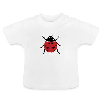 Marienkäfer - Baby Bio-T-Shirt mit Rundhals - Weiß - Vorne