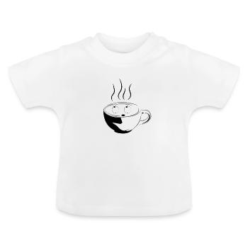 Café / café - T-shirt bio col rond Bébé - blanc - Devant