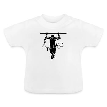 Patience Gym Fitness - Baby Organic T-Shirt with Round Neck - white - Front