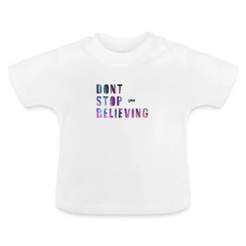 ne cessez pas de jubiler en croyant / n'arrêtez pas de croire - T-shirt bio col rond Bébé - blanc - Devant