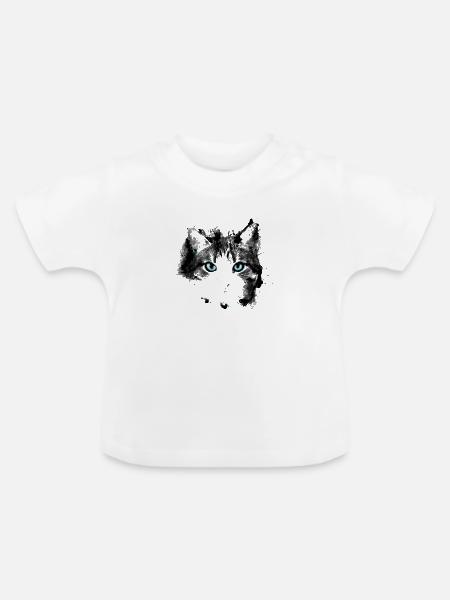 Cat eyes - Baby Bio-T-Shirt mit Rundhals - Weiß