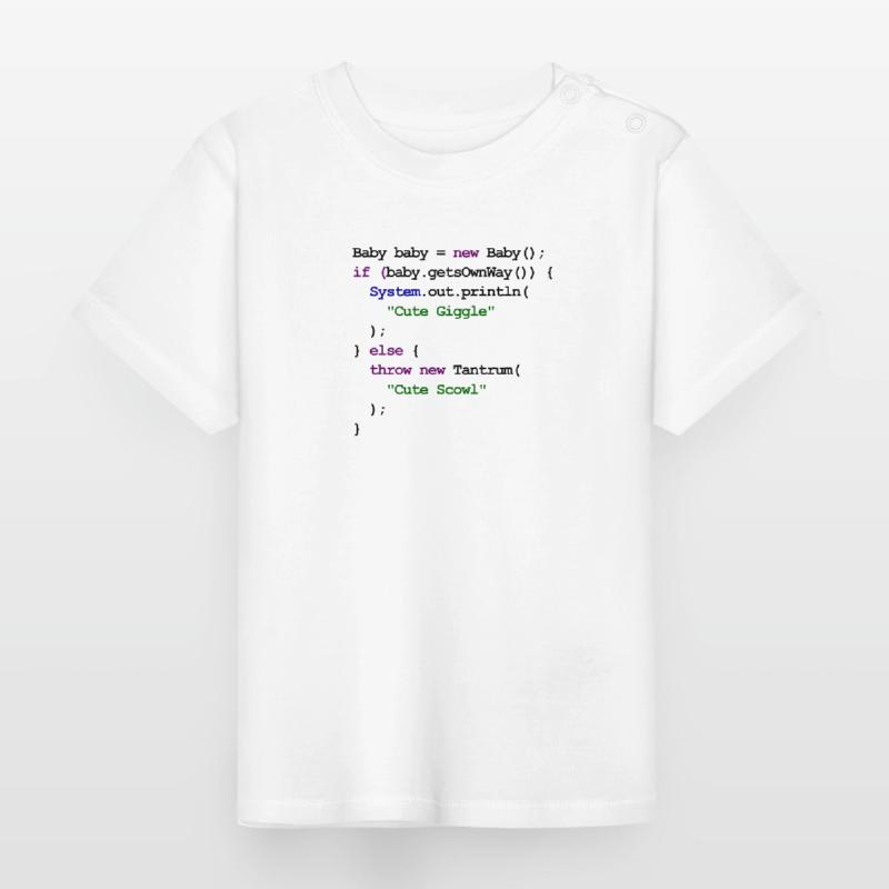 Java Code New Baby - Kichern Baby Bio-T-Shirt mit Rundhals
