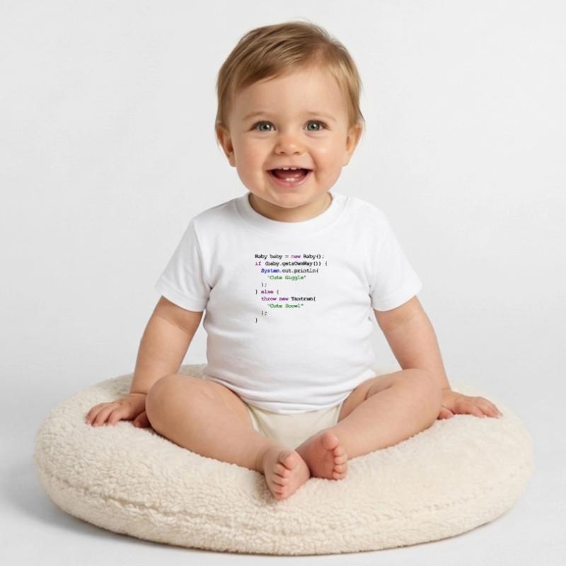 Java Code New Baby - Kichern Baby Bio-T-Shirt mit Rundhals
