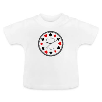Poker Time Hommes Jeu de Cartes Jeu Cadeaux Pique - T-shirt bio col rond Bébé - blanc - Devant