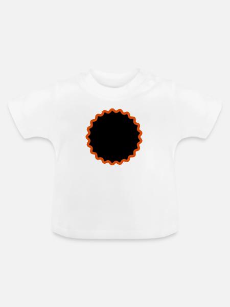 Flicken_21 - Baby Bio-T-Shirt mit Rundhals - Weiß