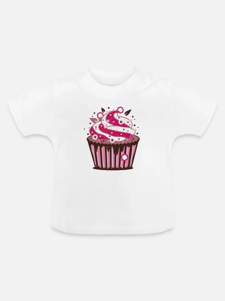 Cupcake - Baby Bio-T-Shirt mit Rundhals - Weiß