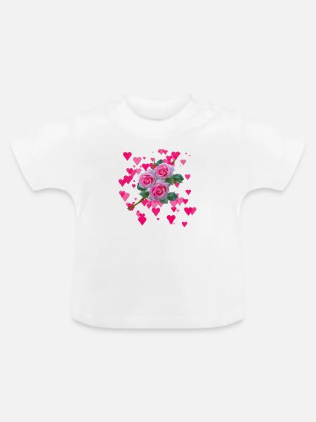 Blumenstrauß - Baby Bio-T-Shirt mit Rundhals - Weiß