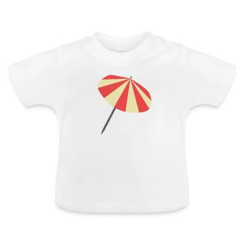 Idée cadeau parasol été - T-shirt bio col rond Bébé - blanc - Devant
