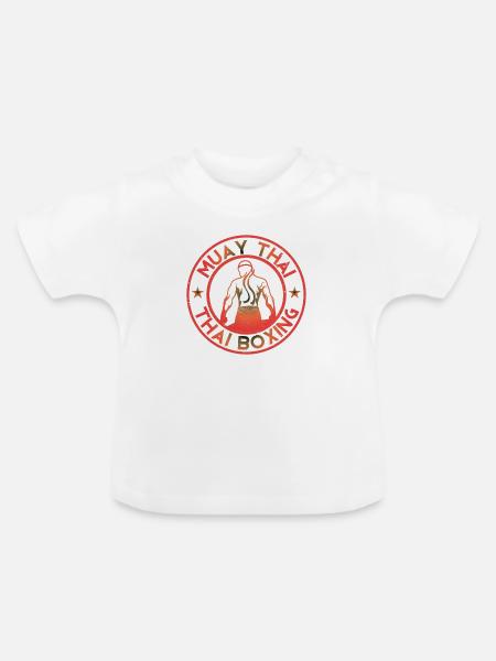 Thai Boxing - Baby Bio-T-Shirt mit Rundhals - Weiß