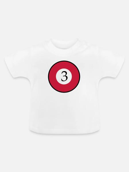 Billard - Baby Bio-T-Shirt mit Rundhals - Weiß