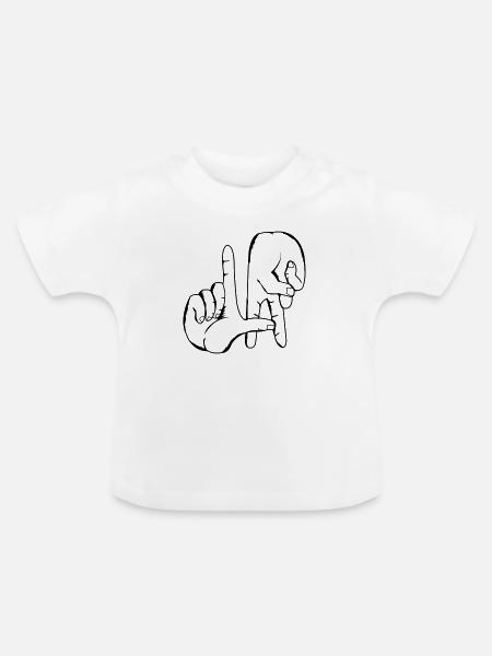 los_angeles_handzeichen - Baby Bio-T-Shirt mit Rundhals - Weiß