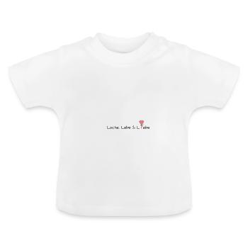 Lache Lebe Liebe - Baby Bio-T-Shirt mit Rundhals - Weiß - Vorne