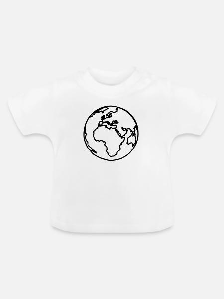 Planete Land blau - Baby Bio-T-Shirt mit Rundhals - Weiß