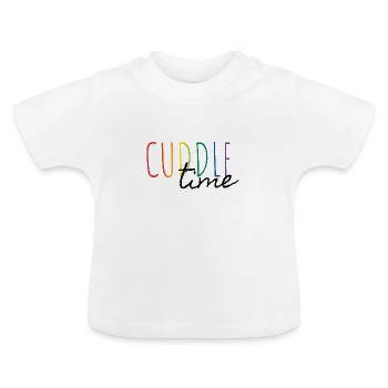 Cuddle time black - Baby Bio-T-Shirt mit Rundhals - Weiß - Vorne