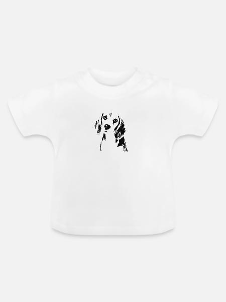 Hundekopf - Baby Bio-T-Shirt mit Rundhals - Weiß