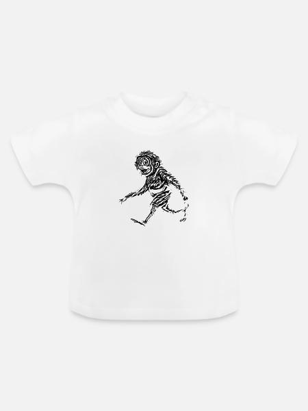 Affe - Baby Bio-T-Shirt mit Rundhals - Weiß