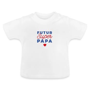 gift Future Dad best dad - Baby Organic T-Shirt with Round Neck - white - Front