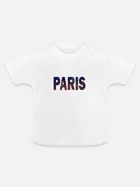Paris paysage urbain - Baby Bio-T-Shirt mit Rundhals - Weiß