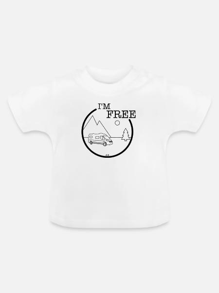 Ich bin frei - Baby Bio-T-Shirt mit Rundhals - Weiß