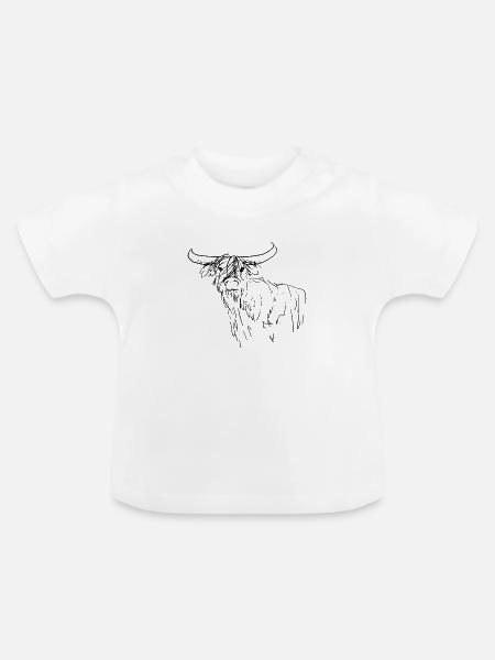 Lieber schottischer Hochländer - Baby Bio-T-Shirt mit Rundhals - Weiß