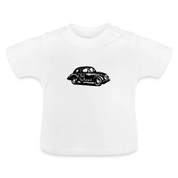 Mécanicien fanatique de voiture cadeau old school - T-shirt bio col rond Bébé - blanc - Devant