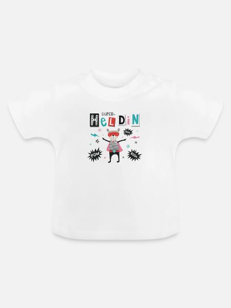 Superheldin - Baby Bio-T-Shirt mit Rundhals - Weiß