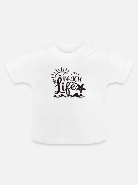Beachlife - Baby Bio-T-Shirt mit Rundhals - Weiß