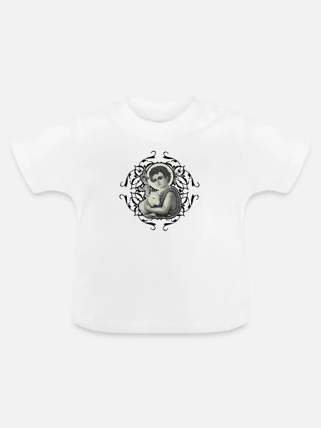 Johannes vom BabySchaf - Baby Bio-T-Shirt mit Rundhals - Weiß