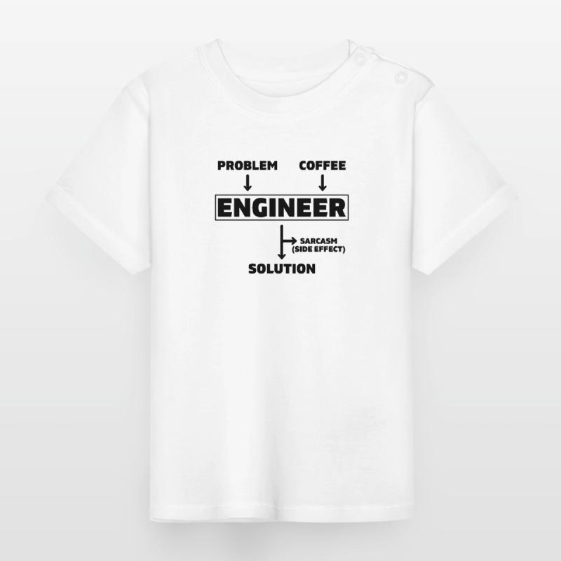 Problem Coffee Engineer Engineer Mechanical Engineering Baby Organic T-Shirt with Round Neck