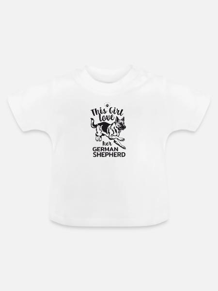 German shepherd - Baby Bio-T-Shirt mit Rundhals - Weiß
