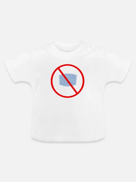 Maske - Baby Bio-T-Shirt mit Rundhals - Weiß