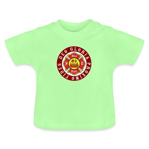 Feuerwehrlogo American style - Baby Bio-T-Shirt mit Rundhals
