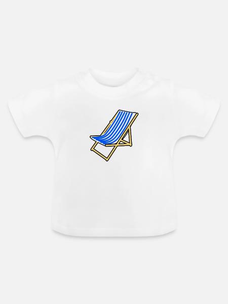 Liegestuhl - Baby Bio-T-Shirt mit Rundhals - Weiß