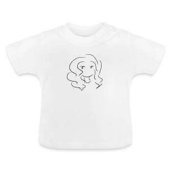 manga figur - Baby Bio-T-Shirt mit Rundhals - Weiß - Vorne