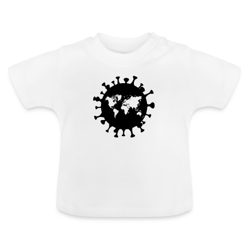 corona virus goes around and attacks the world - Baby Bio-T-Shirt mit Rundhals