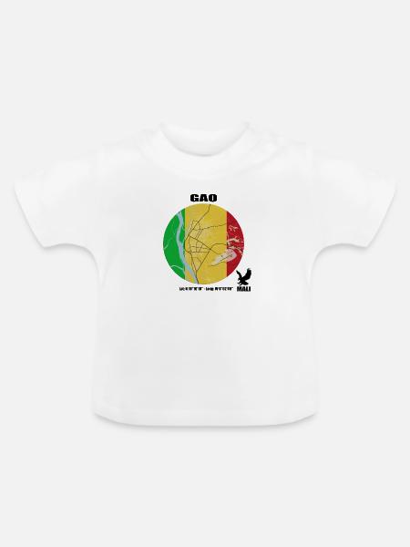GA0, Mali - Baby Bio-T-Shirt mit Rundhals - Weiß