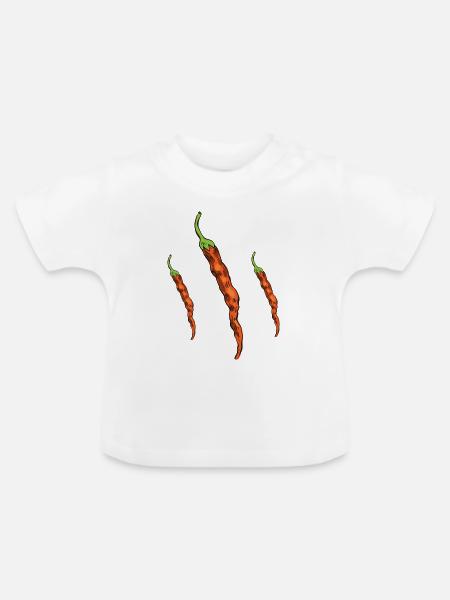 Chilischoten - Baby Bio-T-Shirt mit Rundhals - Weiß