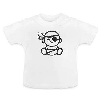 Bébé Pirate - gris - T-shirt bio col rond Bébé - blanc - Devant