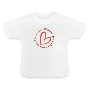 Deux mamans que j'aime - T-shirt bio col rond Bébé - blanc - Devant