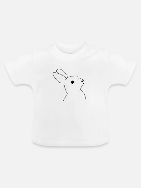Kaninchen - Baby Bio-T-Shirt mit Rundhals - Weiß