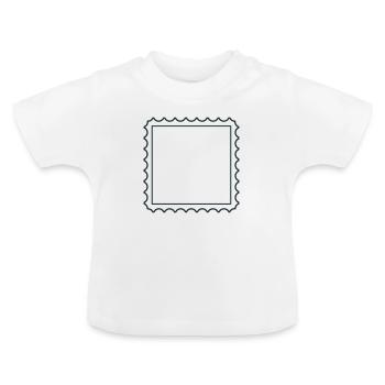 Quadratische Briefmarke - Baby Bio-T-Shirt mit Rundhals - Weiß - Vorne
