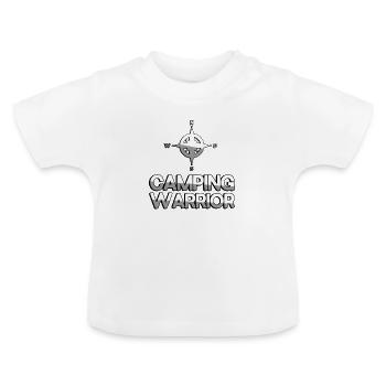 CAMPING WARRIOR + Kompass - Camping - Baby Bio-T-Shirt mit Rundhals - Weiß - Vorne
